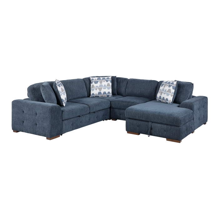 9624BU*42L1ACRC 4-Piece Sectional with Right Chaise and Pull-out Bed