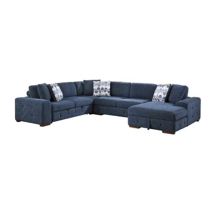 9624BU*42LRC 4-Piece Sectional with Right Chaise and Pull-out Bed