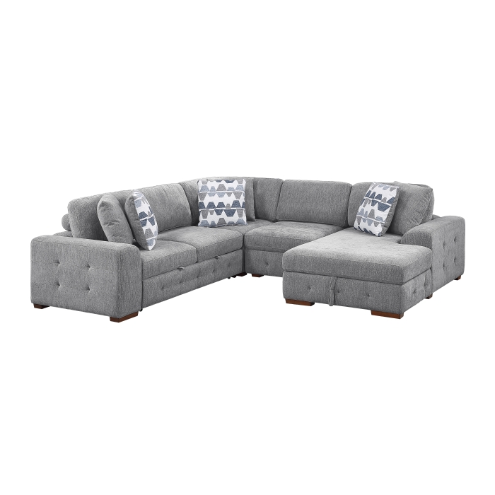 9624GY*42L1ACRC 4-Piece Sectional with Right Chaise and Pull-out Bed