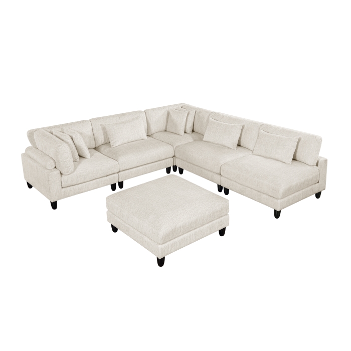 9688NBE*62CR3ACOT 6-Piece Modular Sectional with Ottoman
