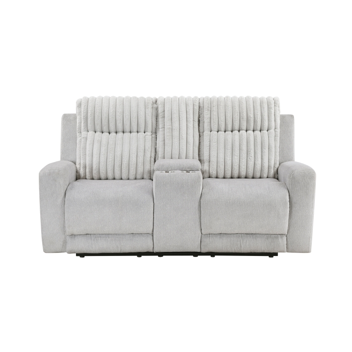 9728LGY-2 Double Reclining Love Seat with Center Console