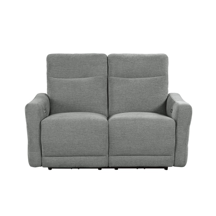 9804DV-2PWH Power Double Lay Flat Reclining Love Seat with Power Headrests and USB Ports