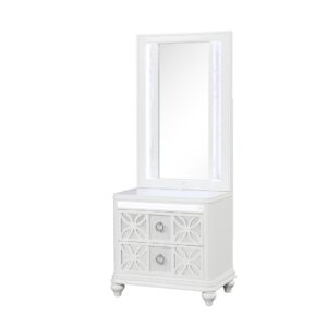 Abigale Nightstand with Mirror Top