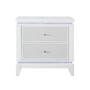ALINA WHITE NIGHTSTAND WITH LED AND USB