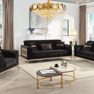 Antigua Living Room Set in Black