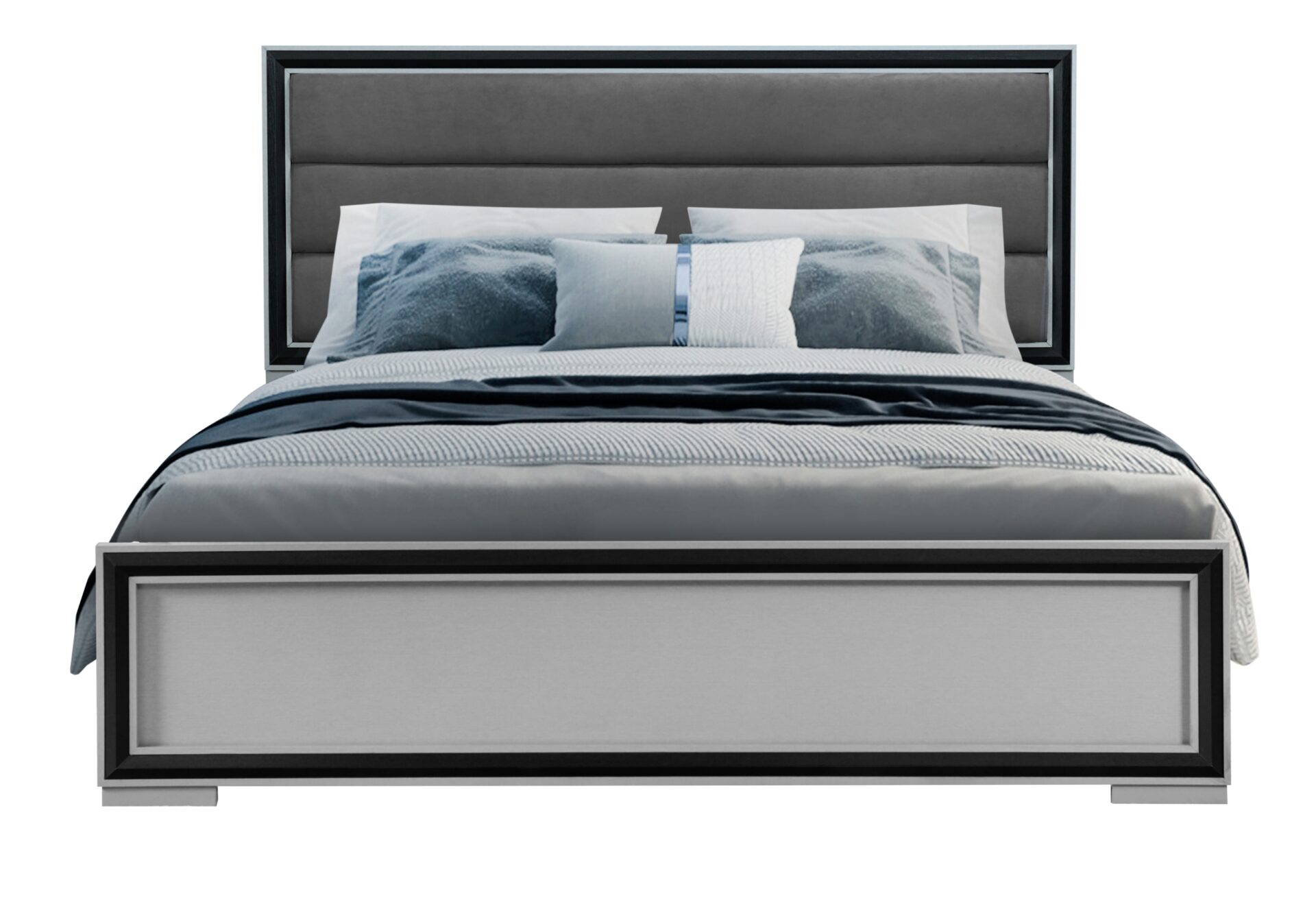 AMELIA GREY BLACK FULL BED W/LED