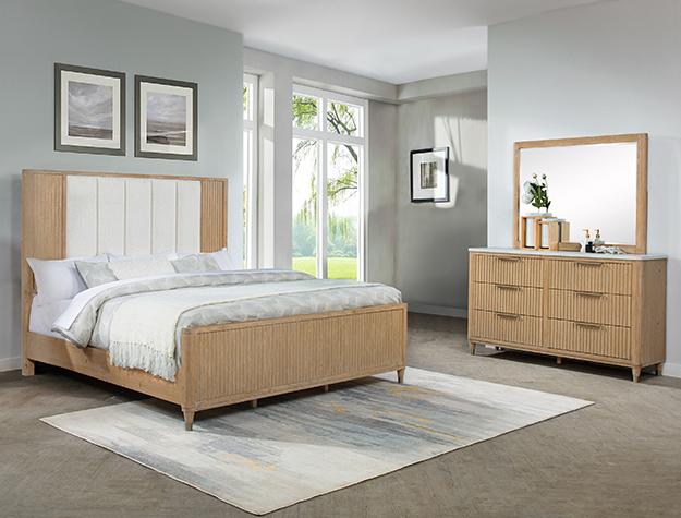 SETB1450 KARA BEDROOM GROUP -CERUSED NATURAL