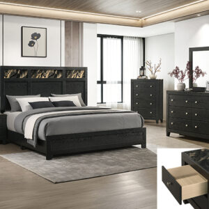 SETB4515 CADENCE BEDROOM GROUP GOLD BLACK