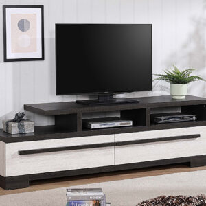 B8162-9 REMINGTON TV STAND CHALK/EBONY