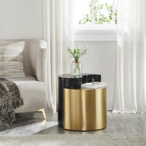Ying Yang End Table Black & Gold