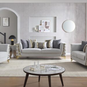 Contessa Living Room Set in Gray