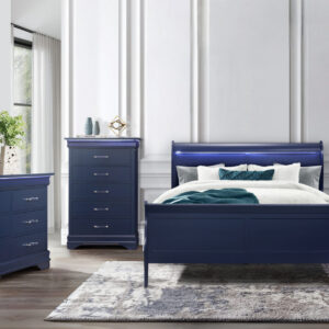 CHARLIE BLUE KING BED GROUP WITH LED
