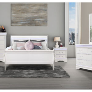 CHARLIE WHITE KING BED GROUP WITH LED