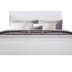 CHARLIE WHITE KING BED WITH LED