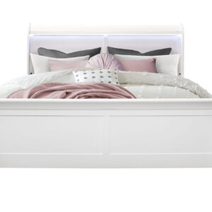 CHARLIE WHITE QUEEN BED WITH LED