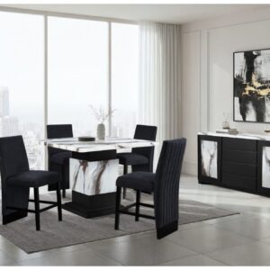 D12 BAR TABLE AND 6 BAR STOOLS