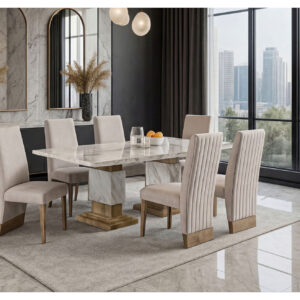 D12 DINING TABLE NATURAL + D12DC BEIGE