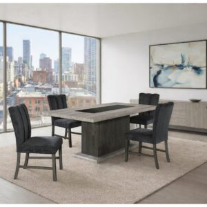 D8030 DINING TABLE AND 8 D8030 DINING CHAIRS