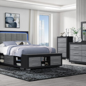 EMMA BLACK/GREY FULL BED GROUP