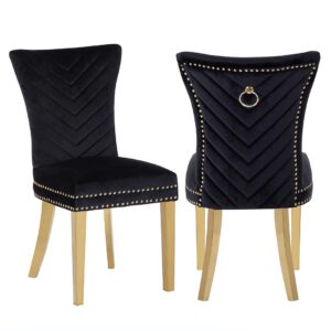 Eva Dining Chairs in Gold Legs