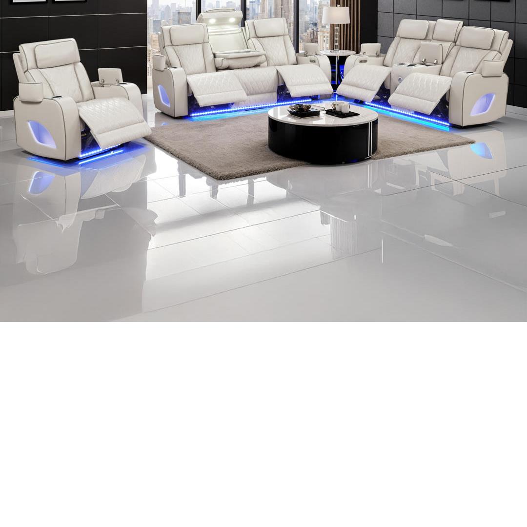 Fortuner Living Room Set in Ice