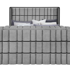 ISABELLA GREY KING BED W/LED, TV LIFT, SPEAKER AND FIREPLACE