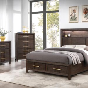 Kenzo Bedroom set in Dark Walnut