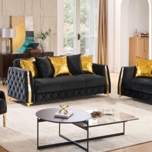 Lippa Living Room Set in Black