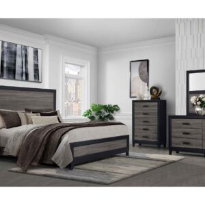 LISBON GREY/BLACK KING BED GROUP