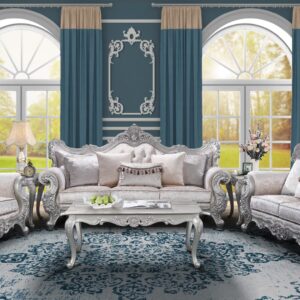 Melrose Living Room Set in Champagne