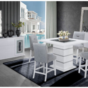 MONACO WHITE BAR TABLE + 6 MONACO BS-N