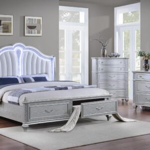 Mystic Bedroom Set in Silver