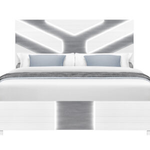 OPTIMUS WHT QUEEN BED WITH LED