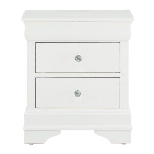 POMPEI METALLIC WHITE NIGHTSTAND
