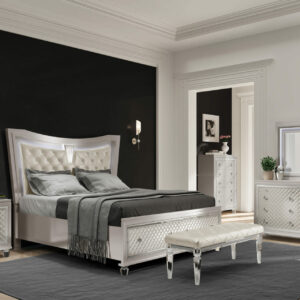 PARIS CHAMPAGNE QUEEN BED GROUP WITH LED