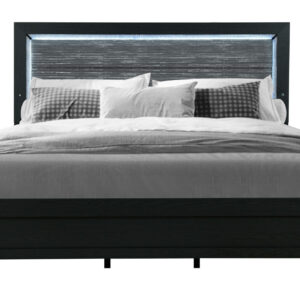 REID BLACK QUEEN BED WITH LED