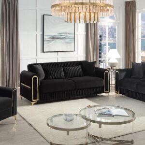 Ruby Living Room Set Black