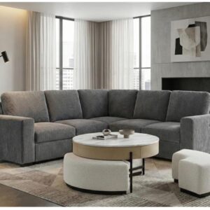 T42 NATURAL COFFEE TABLE WITH 3 STOOLS