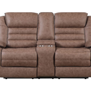 U2250 BROWN CONSOLE RECLINING LOVESEAT