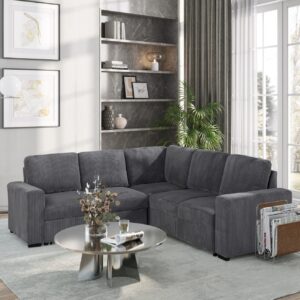 U2660 GREY SOFA BED SECTIONAL W/O CHAISE AND W/O PULLOUT