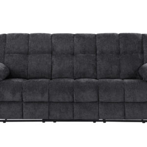 U6000 BLACK RECLINING SOFA