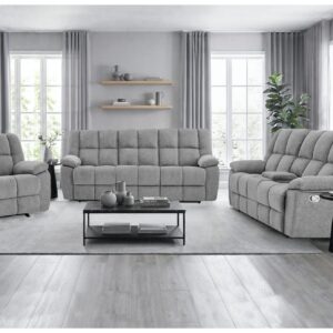U6000 SMOKE RECLINING SOFA/CONSOLE RECLINING LOVESEAT
