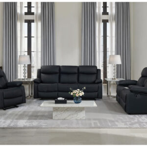 U6026 BLACK PU 72A REC SOFA/CONSOLE REC LOVESEAT W/LED & SPEAKER/REC