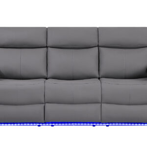U6026 GREY PU 46A RECLINING SOFA WITH LED