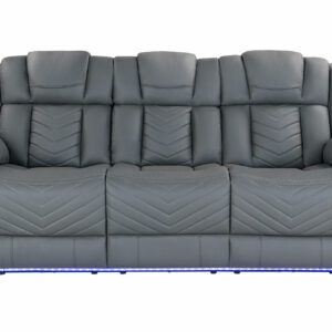 U7068 GREY 10 POWER RECLINING SOFA WITH DDT, WC AND LED