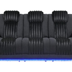 U8000 BLACK PWR REC SOFA W/PHR, DDT, READING LIGHT & LED LIGHT