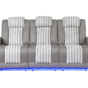 U8000 GREY PWR REC SOFA W/PHR, DDT, READING LIGHT & LED LIGHT