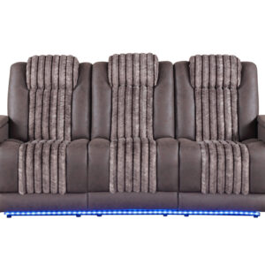 U8000 BROWN PWR REC SOFA W/PHR, DDT, READING LIGHT & LED LIGHT
